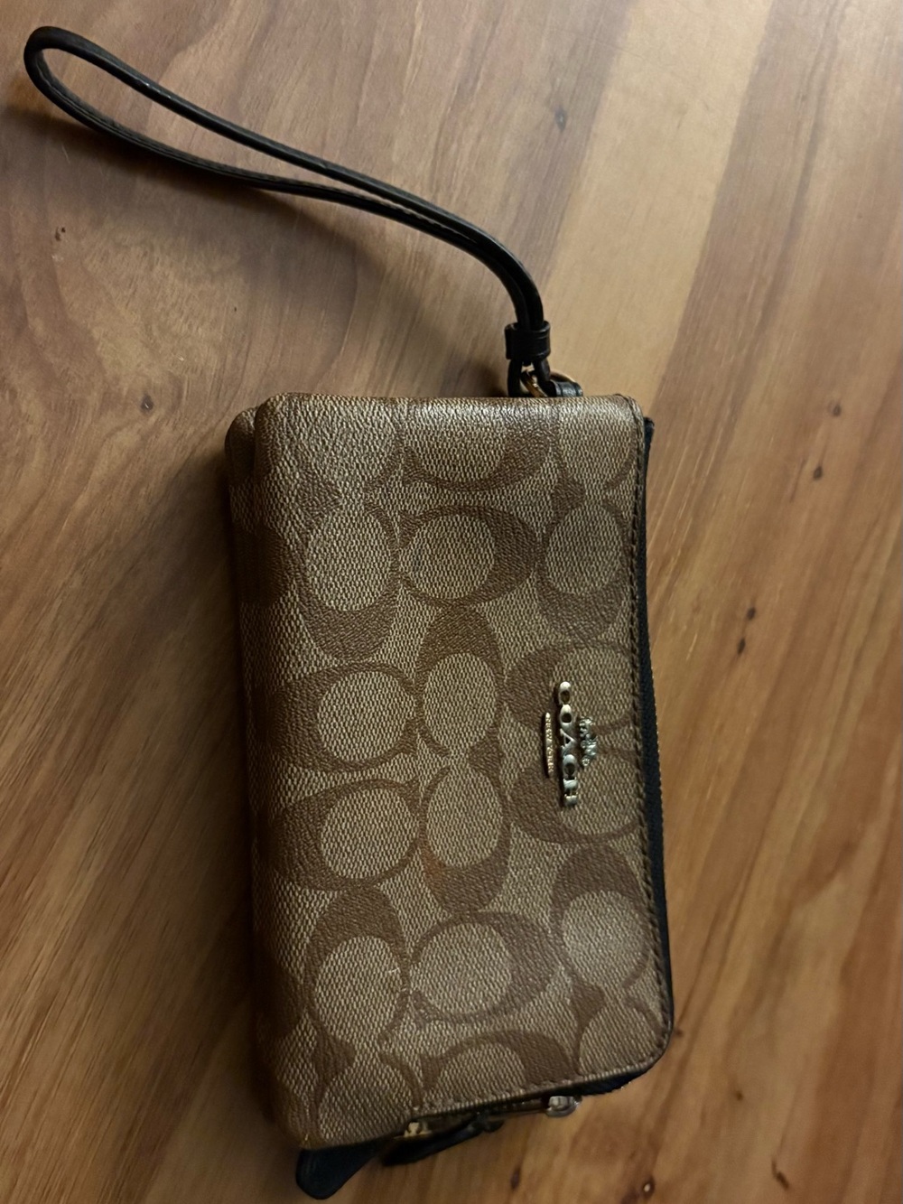 Coach Double Zip Wristlet in Signature Canvas